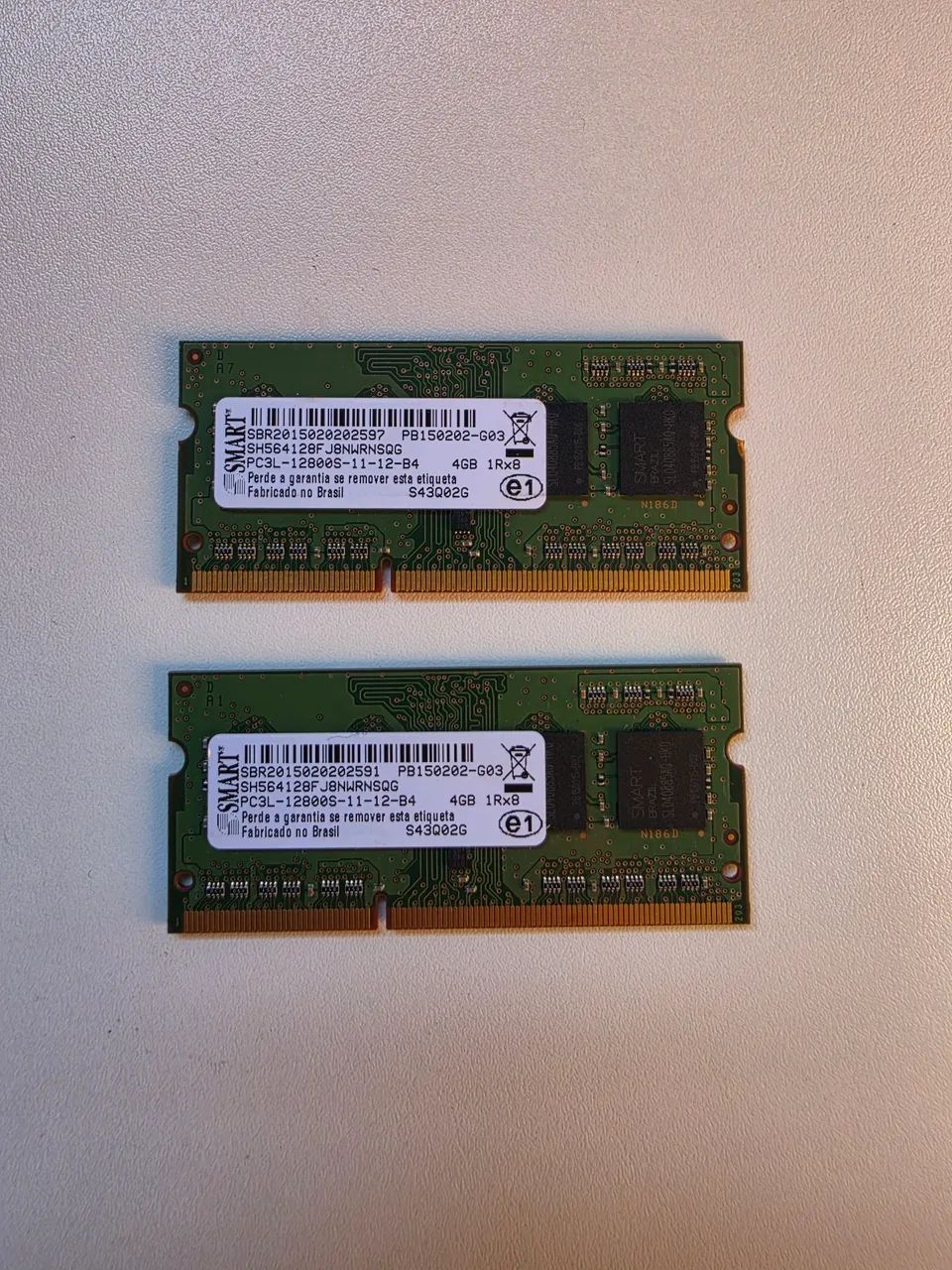 02 x Memória ram DDR3L 1600mhz PAR