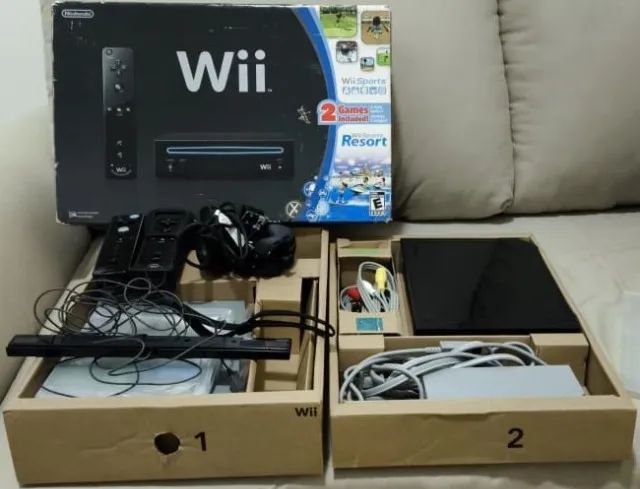 ? Nintendo Wii Black Completo Original - Caixa, Manuais e Controle Extra!!!