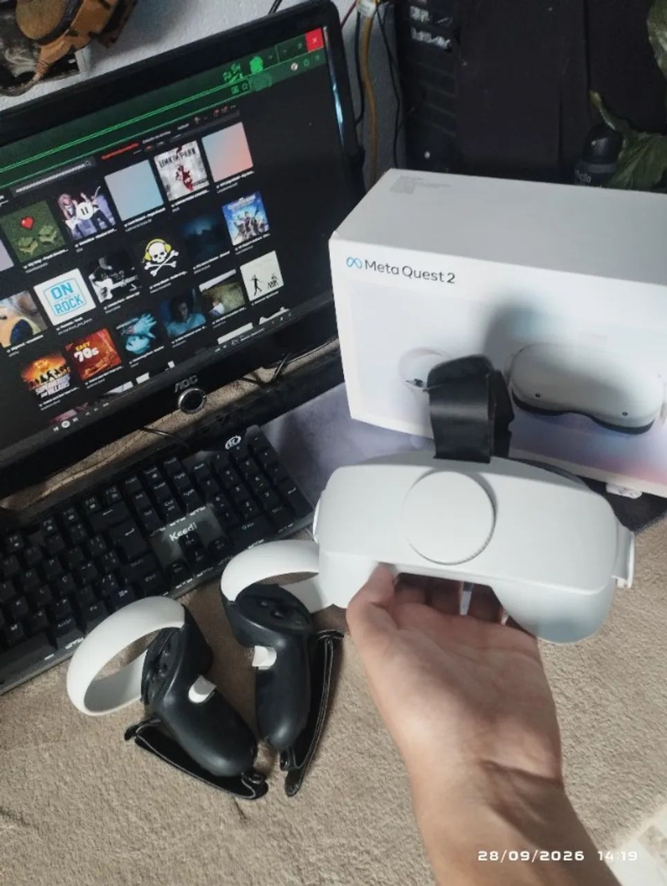 Óculos vr meta quest 2 - 128 gb - competo e com acessórios  - Foto 5