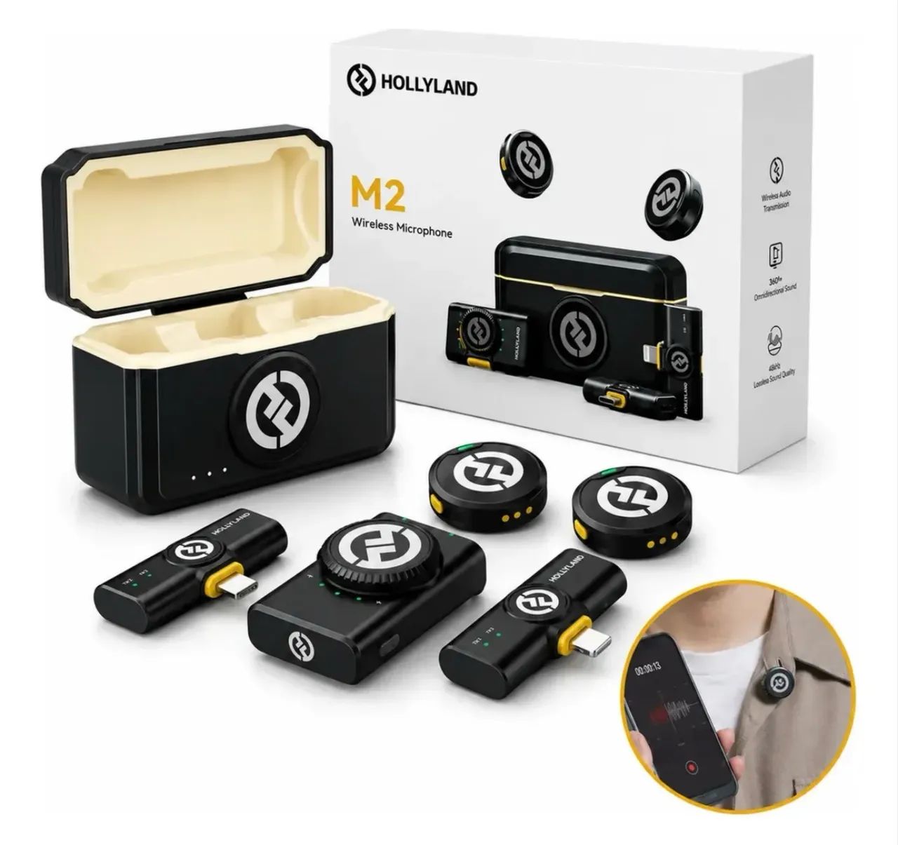 Microfone Hollyland Lark M2 - Combo - Foto 3