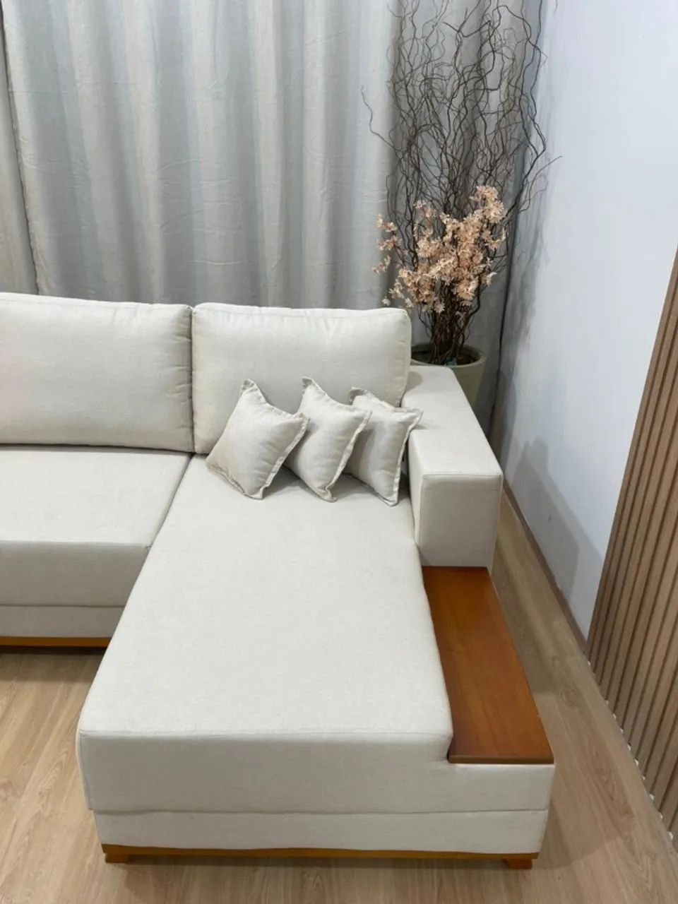 Sofá Chaise 2,50m Linho Bege | Alto Padrão - Foto 2