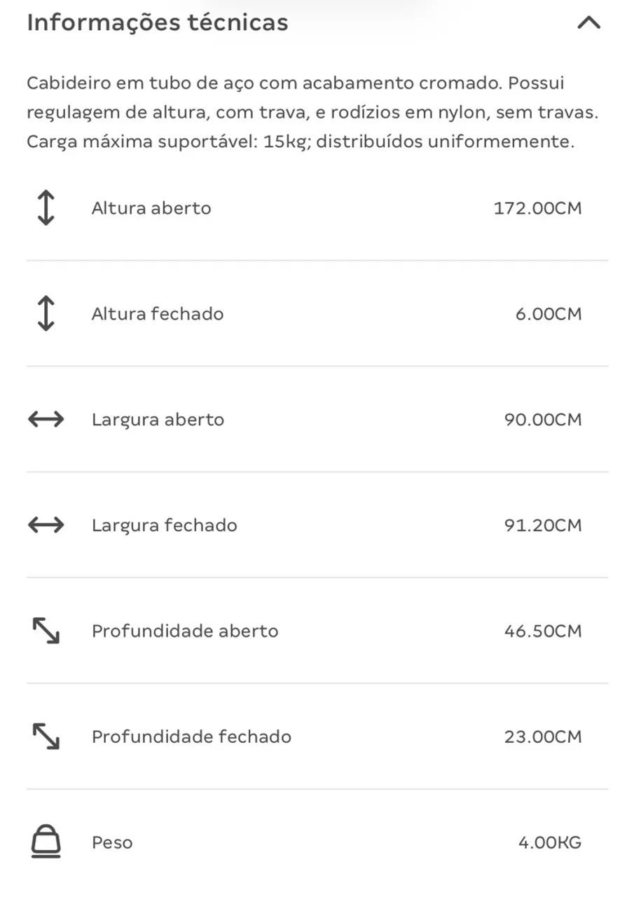 Arara de roupas ajustável com rodinha  - Foto 3