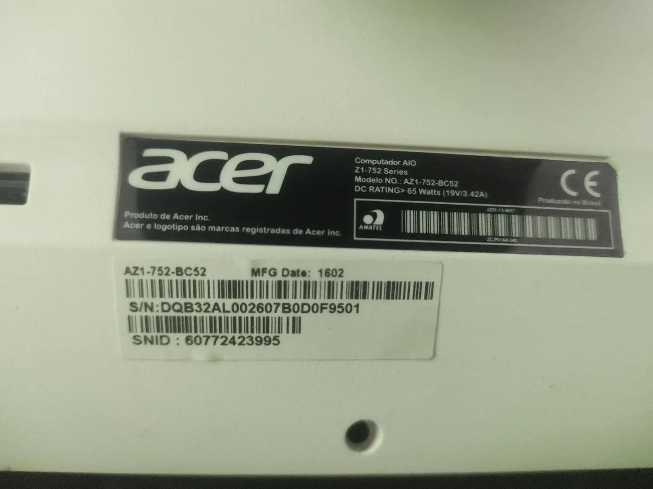 Computador Acer All in One Aspire AZ1-752-BC52 - Foto 4