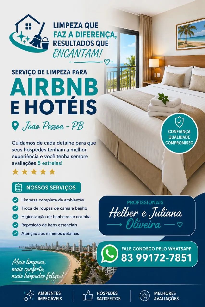 Limpeza de flats e apartamentos por temporada