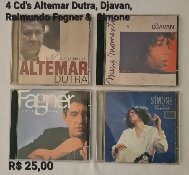 4 Cds Altemar Dutra, Djavan, Fagner e Simone (original R$ 25,00)