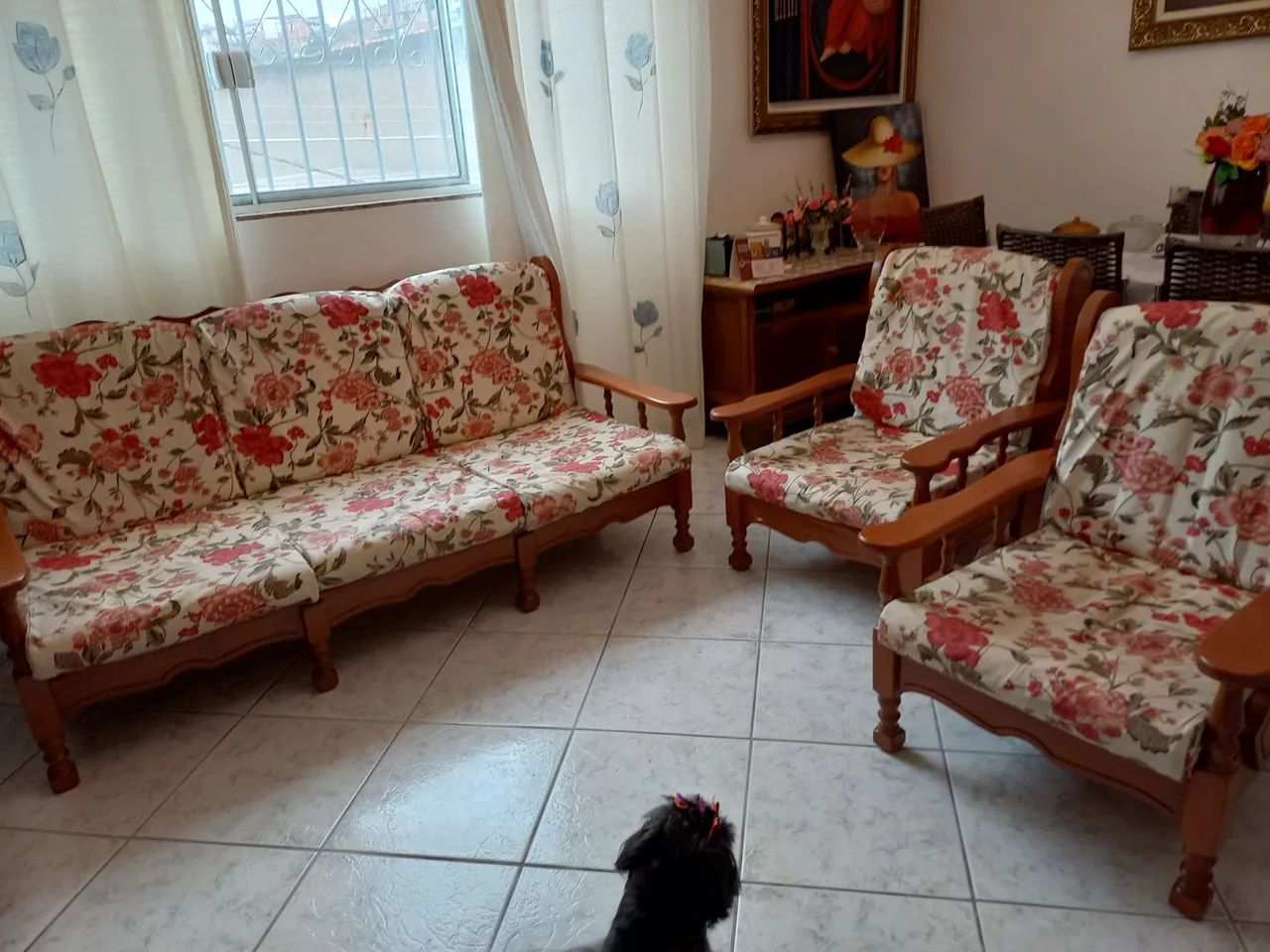 Jogo de sofá com poltronas madeira maciça  - Foto 2