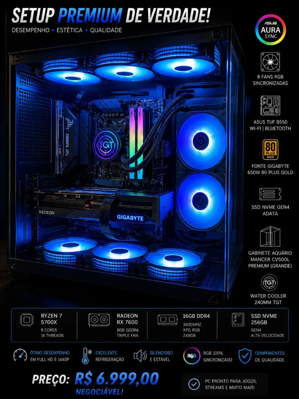Kit B450M Steel Legend Am4 + Ryzen 5 5600GT - Peças de Hardware