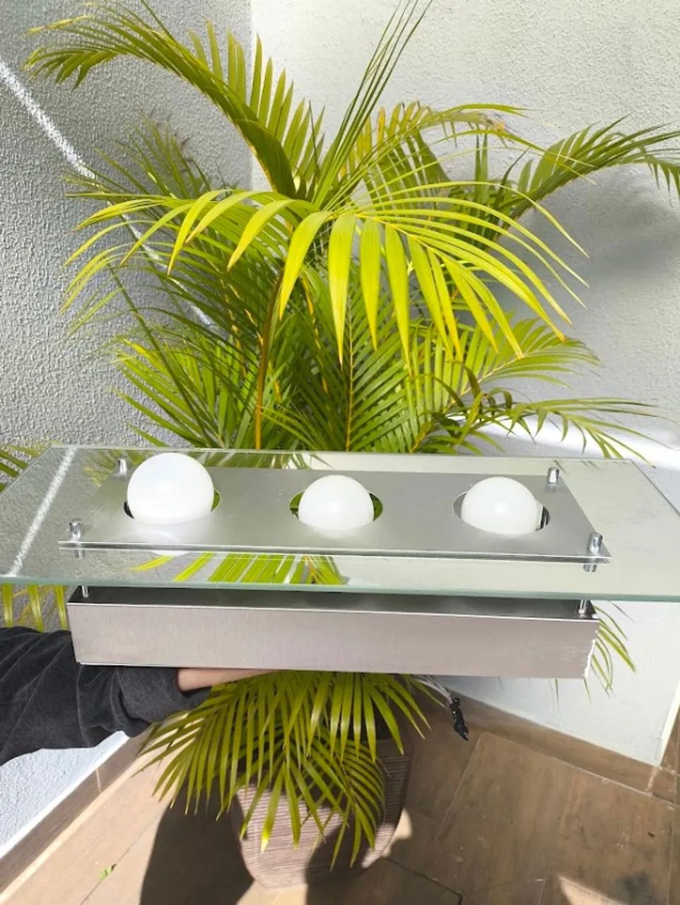 Plafon Lustre Retangular Espelhado (3 Lâmpadas) - Lindo e Moderno - Foto 3