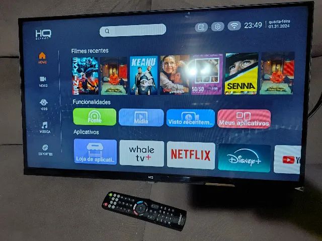 Smart TV Televisão 32 Polegadas HQ Wi-Fi Netflix YouTube - Detalhe