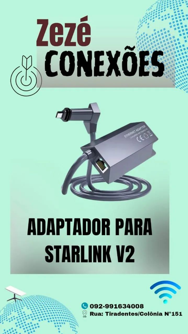 Adaptador da starlink V1e V2 