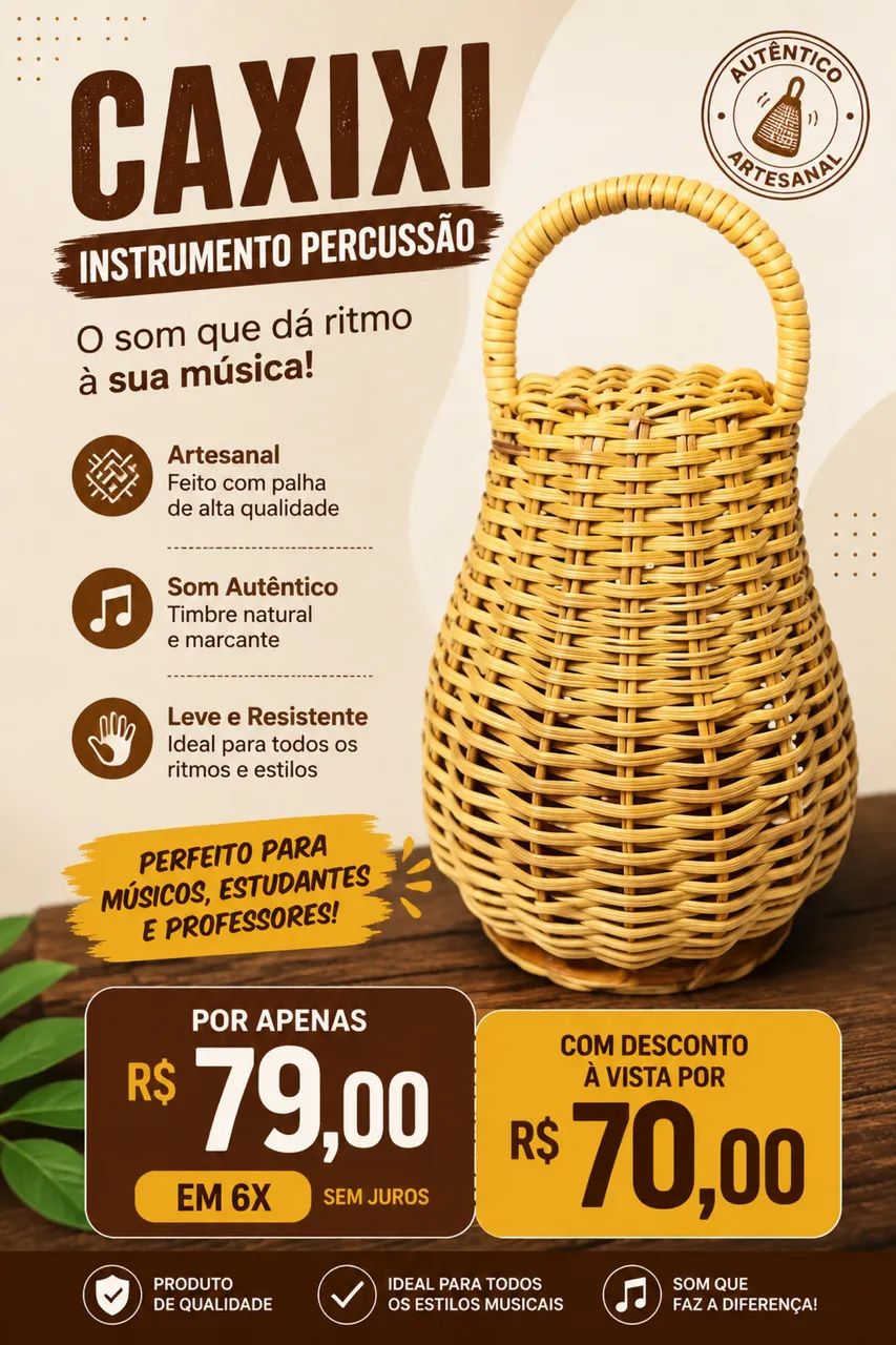 Caxixi instrumento percussão 