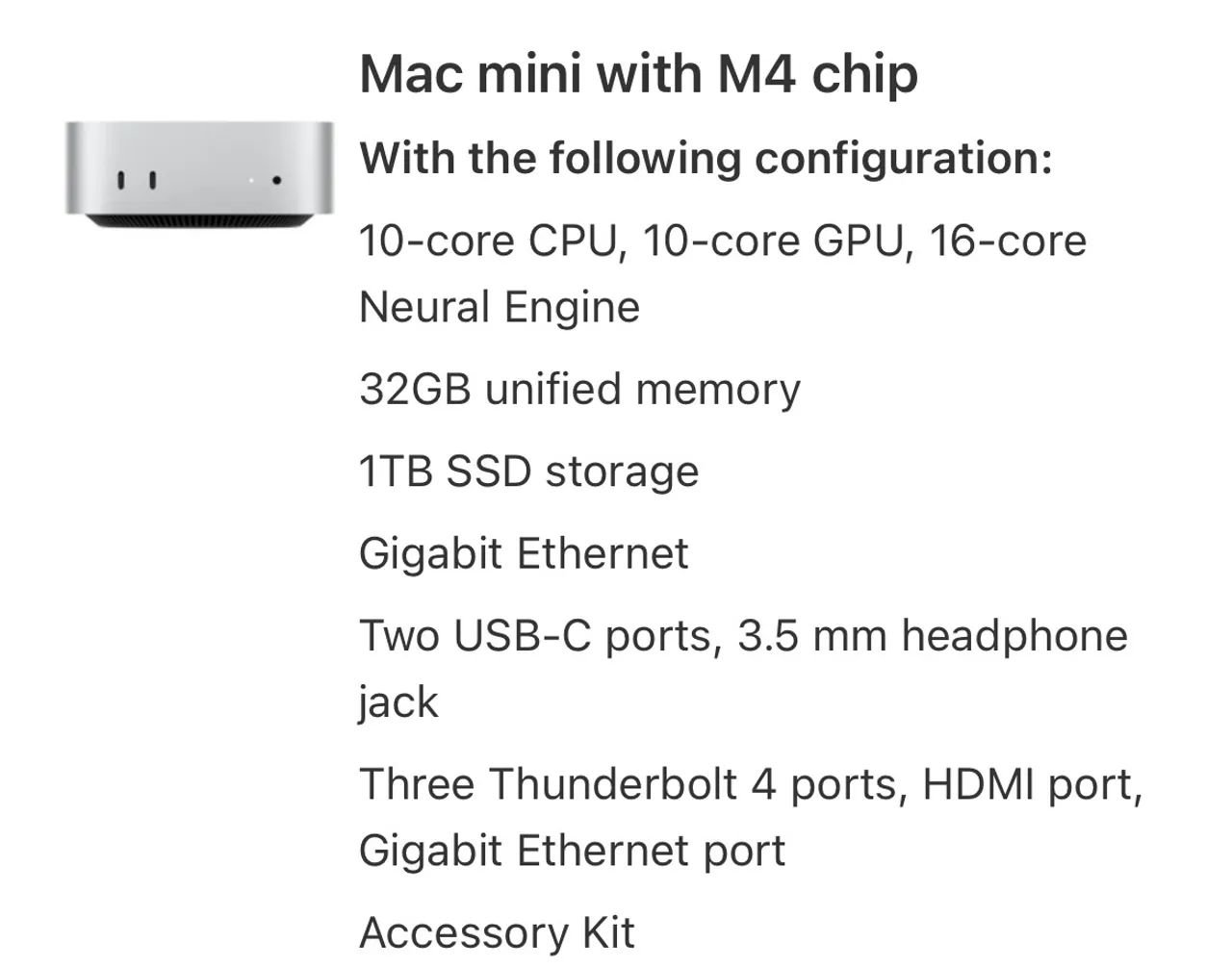 Mac Mini M4 - 32GB - 1TB SSD - Foto 5