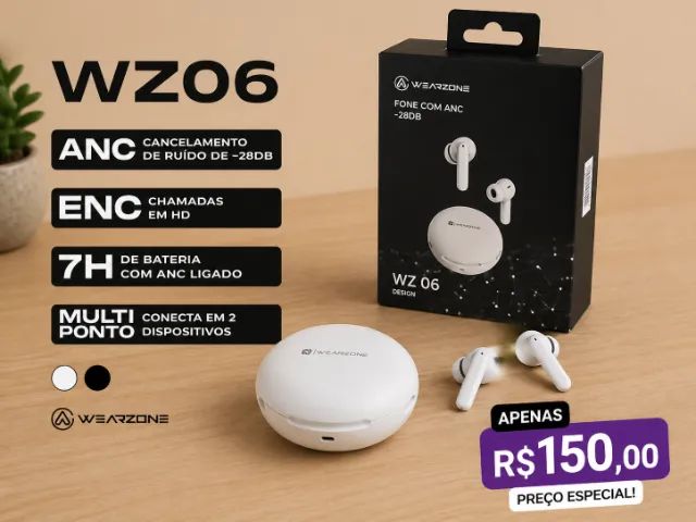  Fone Bluetooth  Wearzone - Fone Bluetooth de Alta Performance