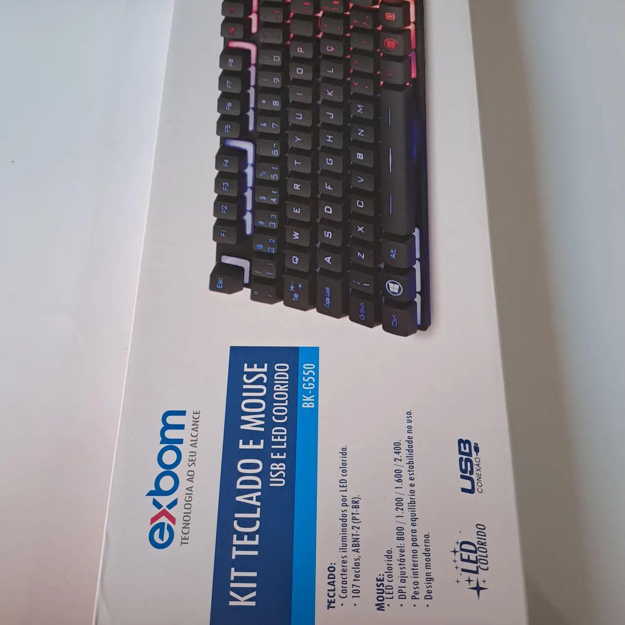 Kit teclado e mouse Exbom com LED - Foto 5