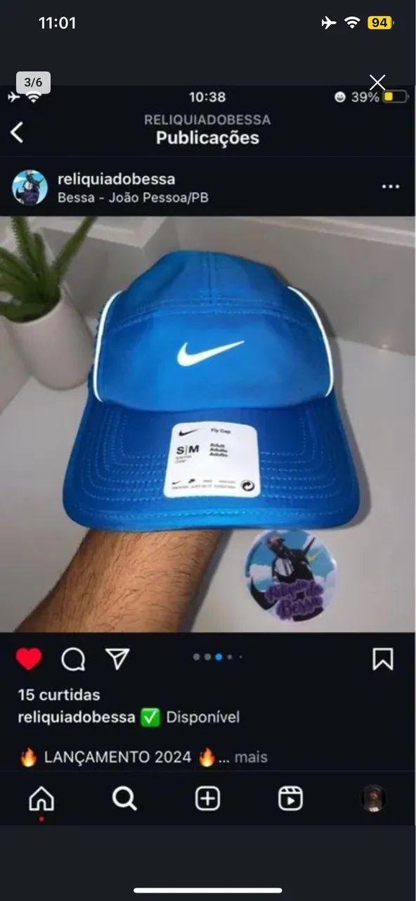 BONÉ NIKE FLY CAP AZUL ORIGINAL ELETRIC - Foto 2