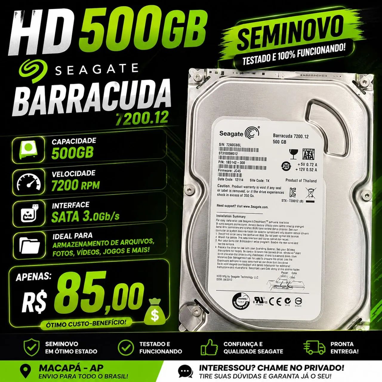 HD 500GB SEAGATE
