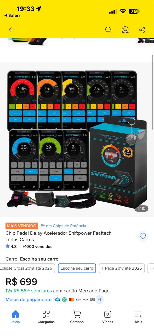 Chip Pedal Delay Acelerador Shiftpower Faaftech