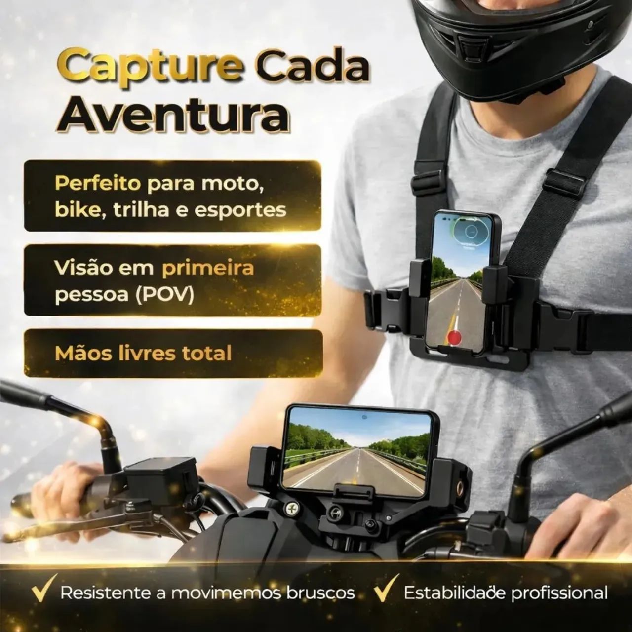 Suporte peitoral para camera Gopro e celular - Foto 2