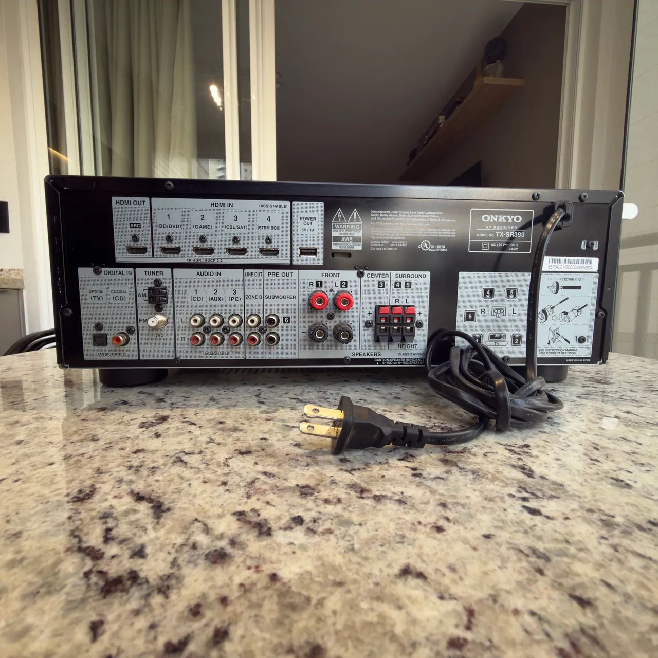 Receiver ONKYO TX-SR393 Dolby Atmos e DTS - Foto 2