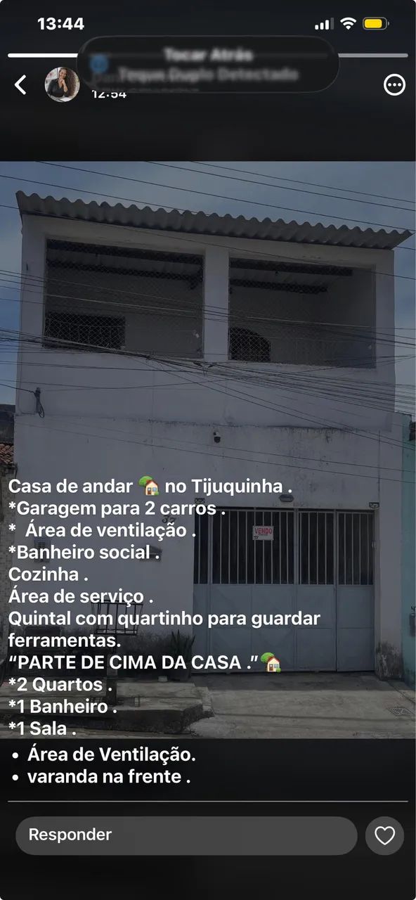 Vendo casa no tijuquinha . 