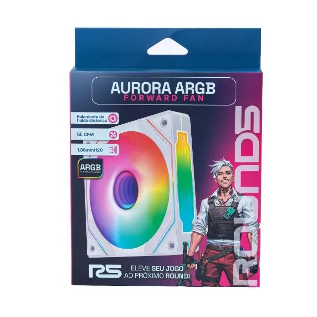 ROUND5 Aurora Forward e Reverse Fan 120mm Ventoinha c/ fundo infinito - Foto 5