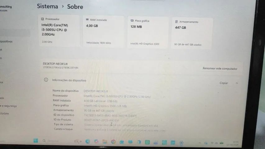 Notebook Samsung i3 5005u 1tera