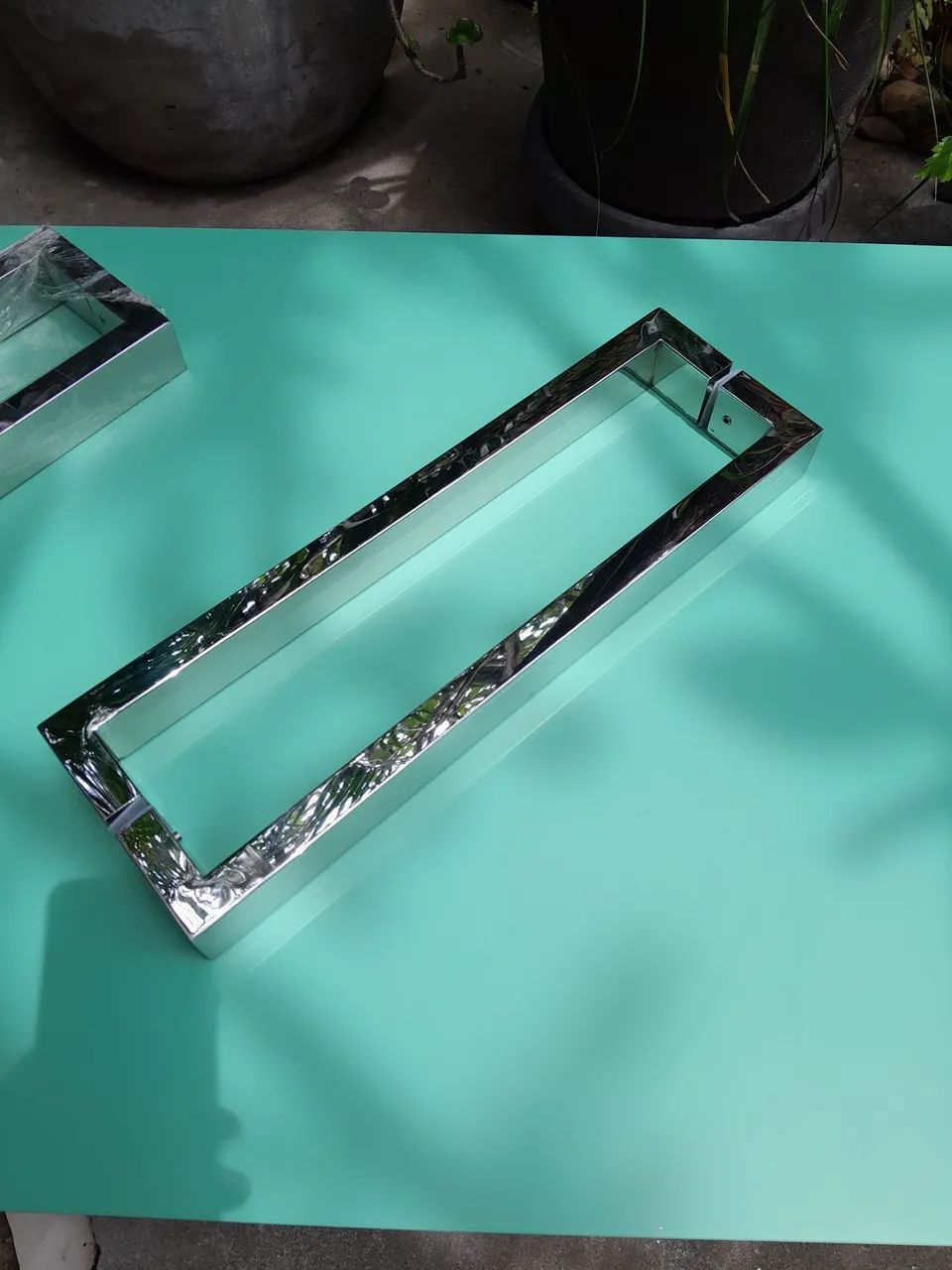 Puxador alça em aço inox polido - 42cm  - Foto 4