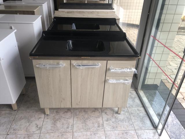 Pia de Cozinha 1metro com cuba - Entregamos - Foto 2