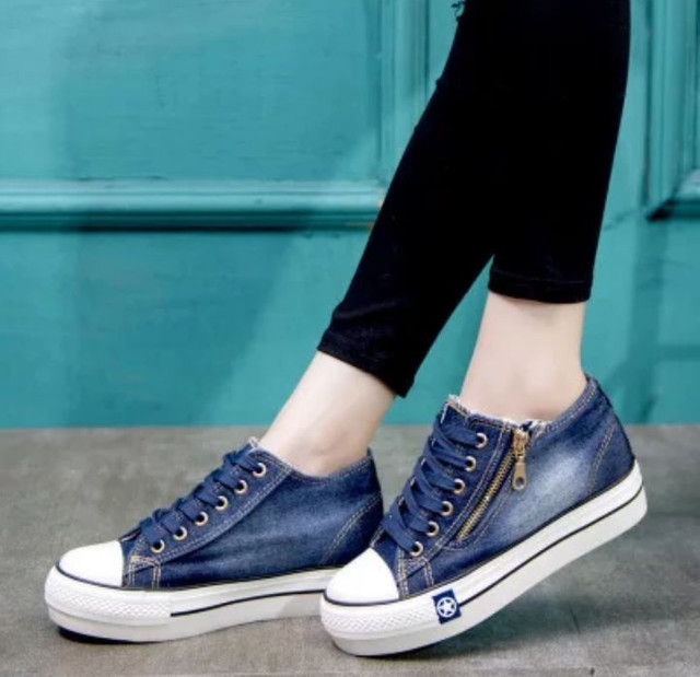 tenis jeans plataforma