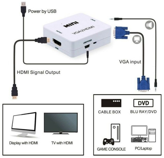 Adaptador Hdmi Para Vga com Porta de Audio Arduino Automação Robotica COD-CP379  - Foto 5