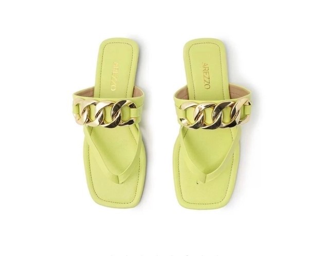 Sandália Arezzo Verde Salto Bloco Light Citrus | ZZ MALL