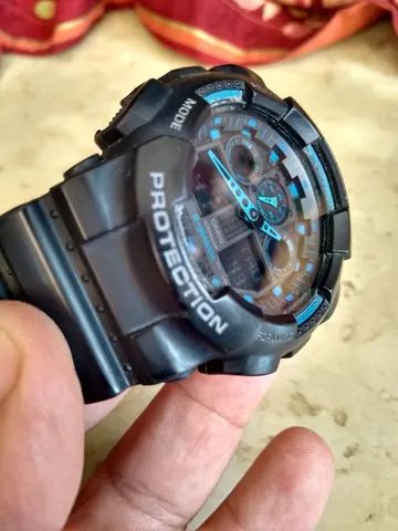 relógio casio GA 100 Preto e azul  - Foto 6
