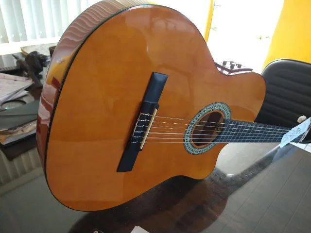 vendo violao giannini eletroacustico com capa, NOVO - Foto 3