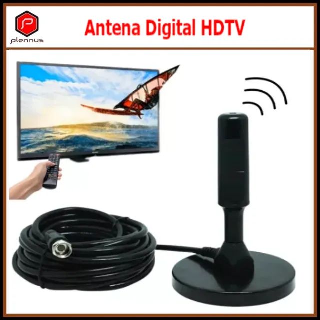 Antena Digital Interna/Externa para Smart TV cabo com 5m base Imã HDTV/UHF/VHF z272