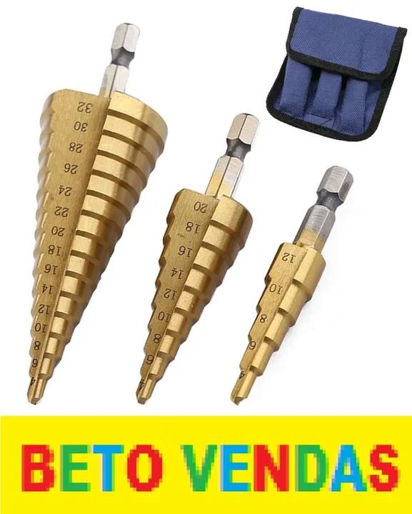 Kit 3 Brocas Escalonadas Para Ferro Aluminio 1