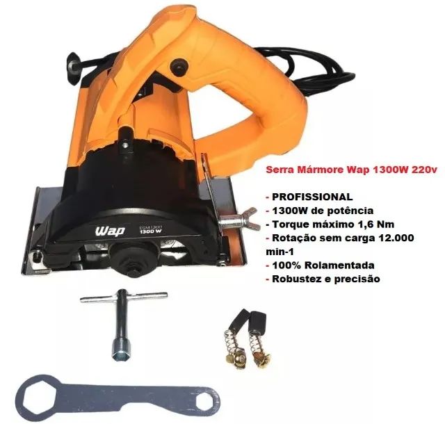 Serra Mármore Wap Esm1300 1300w Profissional 4.3/8 110mm 12000rpm 220V com Garantia - Foto 2