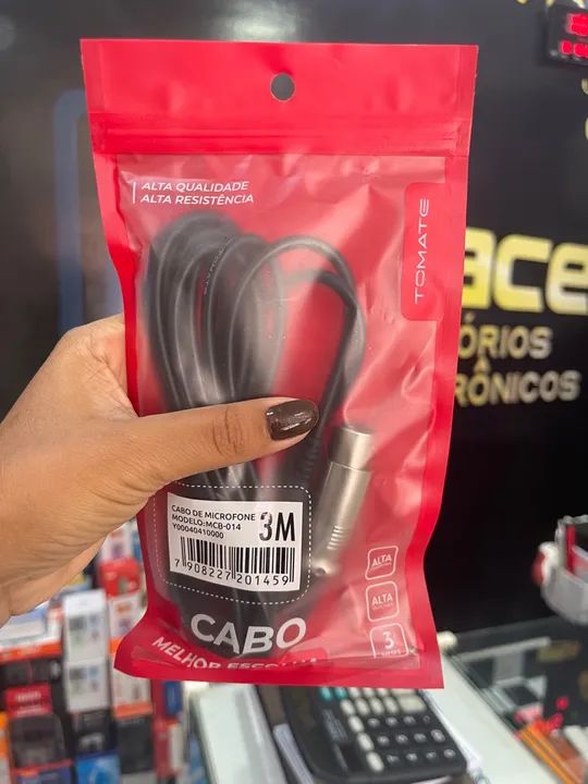 Cabo de Microfone Conexão P10 para Canon 3 Metros Tomate - MCB-014 - Foto 3