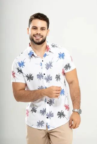 Camisas masculinas de botão estampadas  - Foto 3