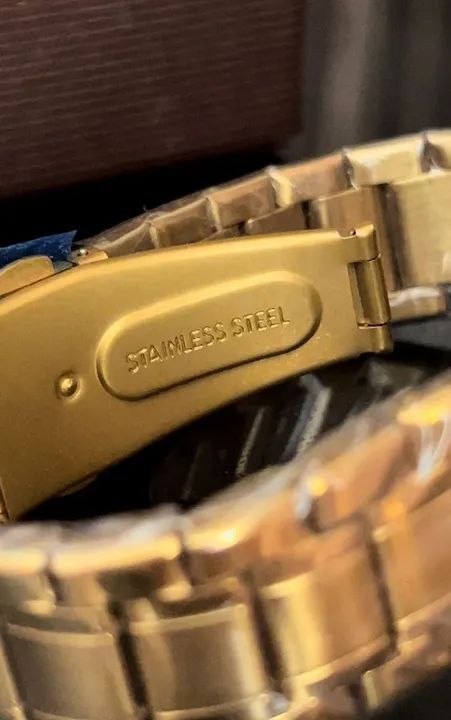 Relógio automático unissex série ouro moderno transparente  - Foto 3