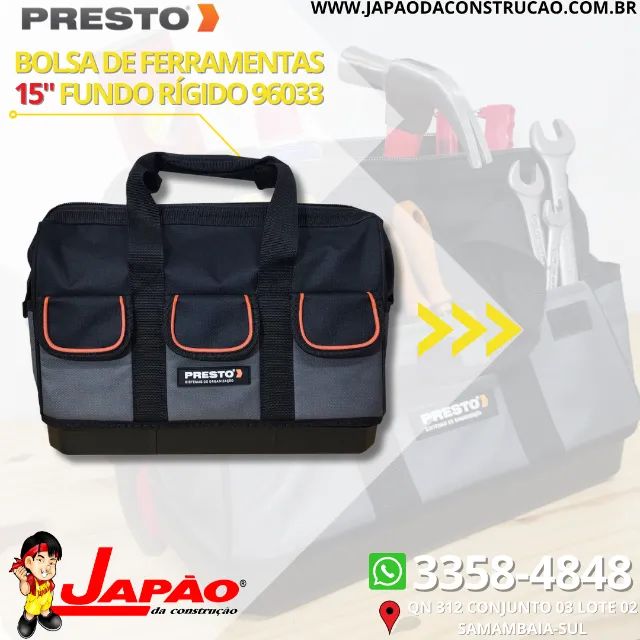 Bolsa De Ferramentas 15" Fundo Rígido 20 Bolsos Presto 96033