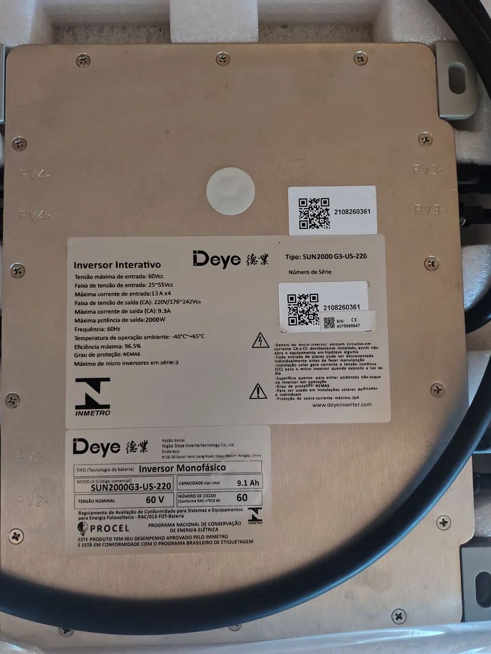 Micro inversor solar deye 2000 novo 