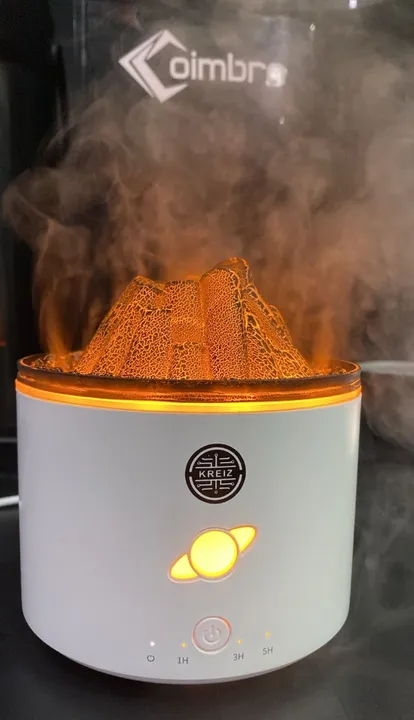 Difusor e Umidificador de Ar Kreiz KR206 Inovador- Led Simula Vulcão Bem-Estar e Conforto