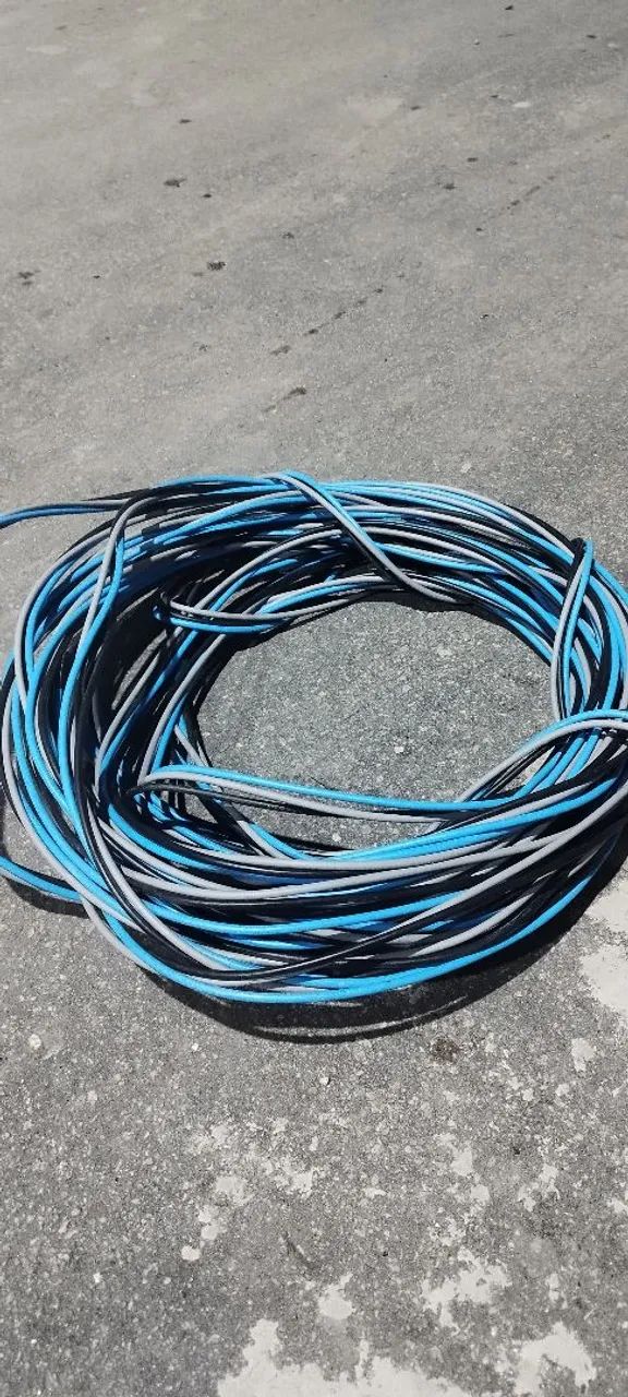 Cabo Elétrico alumínio 10mm Azul e Preto - Novo