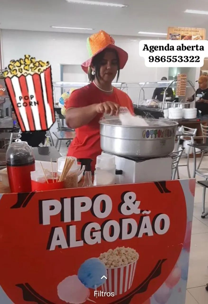 Aluguel de pipoca e algodão doce. Instagram:Pipoealgodão 
