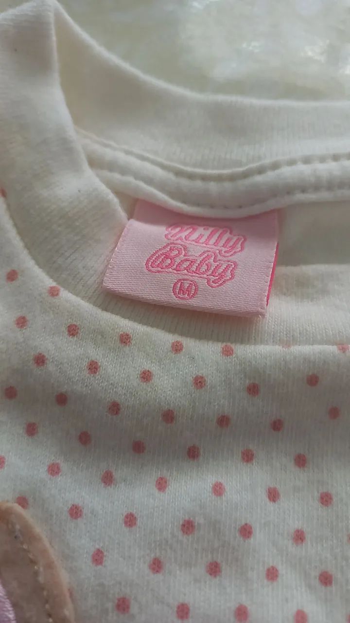 Macacão  feminino   tamanho  m rosa com bolinha  - Foto 2
