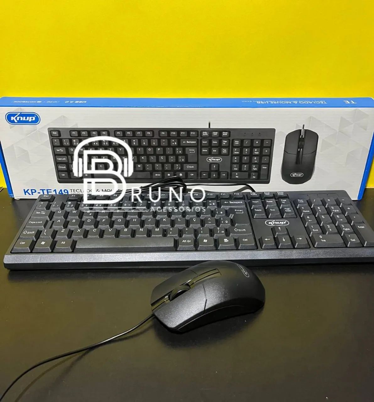 Teclado e mouse com fio 
