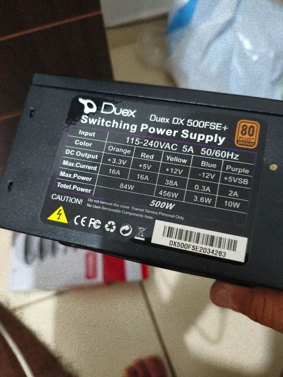 Fonte Duex 500FSE+ 500w (Com cabo)