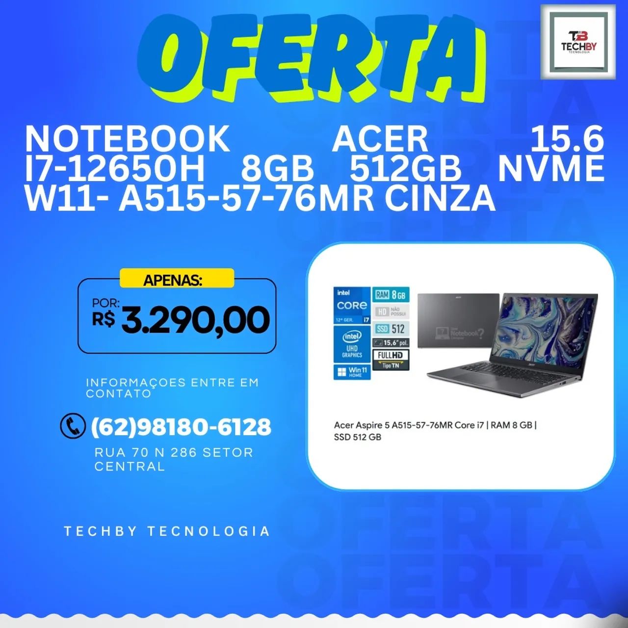 NOTEBOOK ACER 15.6 I7-12650H 8GB 512GB NVME W11- A515-57-76MR CINZA - Foto 3