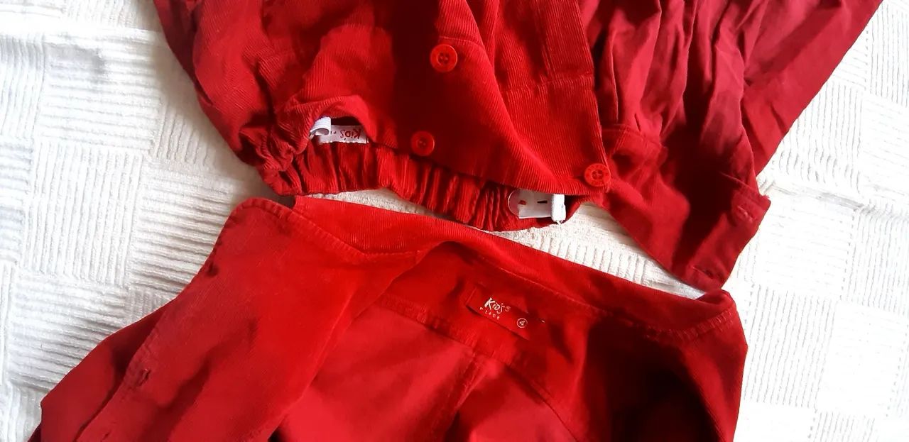 conjunto de saia e casaco veludo vermelho kids place n.4 - Foto 5