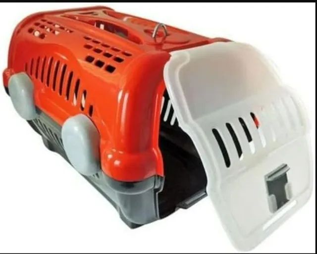 Caixa de Transporte PET cão e gato, Vermelho/Cinza, 1